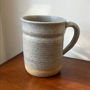 Source Unknown Speckled Gray and Tan Ceramic Mug